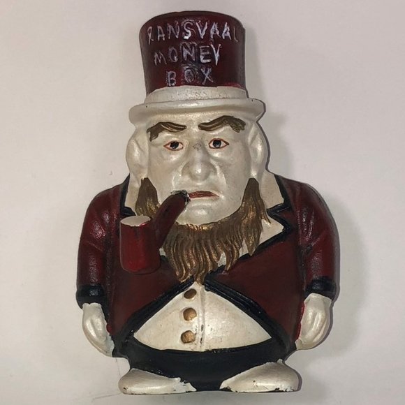 Cast Iron Bank Ransvaal Money Box‎ Man 6in Tall - Picture 1 of 8
